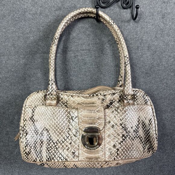 Liz Claiborne Faux Gold Beige Small Snakeskin Purse Shoulder Bag Read** - Picture 1 of 4